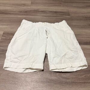 Polo by Ralph Lauren Men's White Flat Front Cotton Shorts